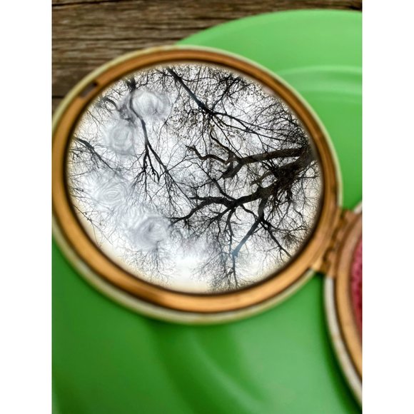 VIntage 1960s Rex 5th Ave. XL Compact Face Powder Floral Pansy - Picture 6 of 11